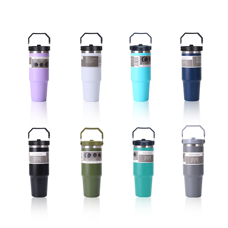 汽车手提双层冰霸杯 Car Handle Double Wall Insulated Tumbler | Travel Mug
